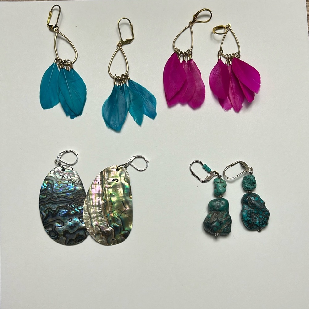 Four pairs of earrings